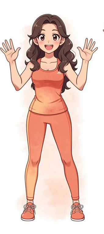 Tami mascot smiling with hands up